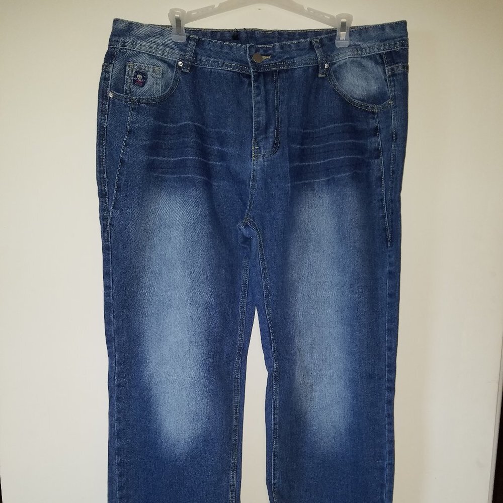 Sheilay jeans w red white blue on pockets XL NWT - Picture 2 of 5